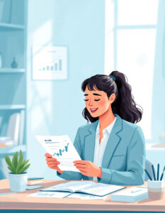 Female creator at desk